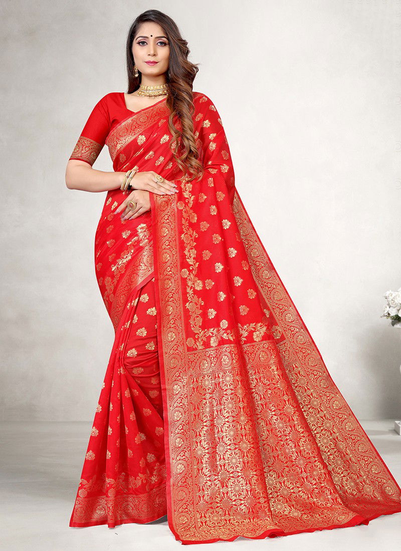 Red Colour Lakshya Vidya vol 05 Designer Festive Wedding Wear Jacquard Silk Heavy Latest Saree Collection 5001